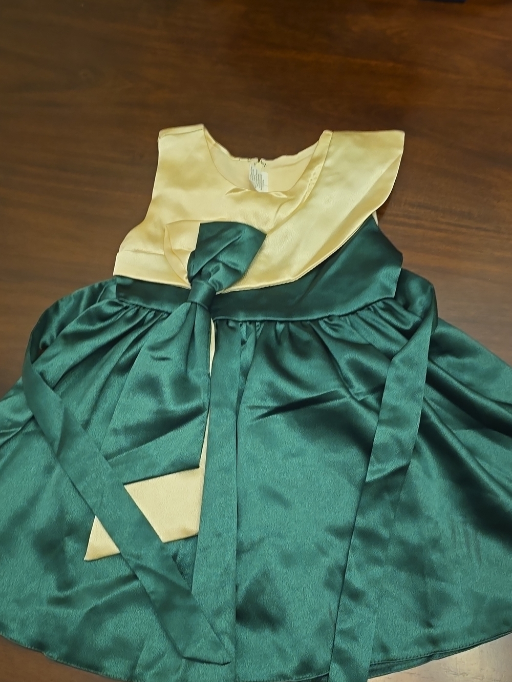 Girls Green and Gold Holiday Dress